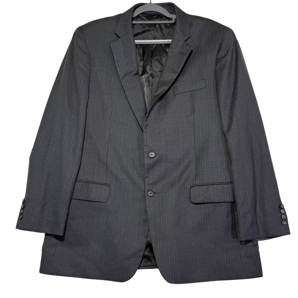 Brooks Brothers 1818 Madison Gray Wool Blazer Jacket Mens 44L Made in Italy - Picture 2 of 10